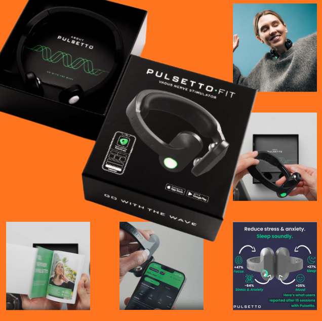 Pulsetto FIT non-invasive vagus nerve stimulation device designed to support stress relief, relaxation, and nervous system balance
